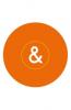 Logo Erika Bradavka & Michael Hutter oranger Kreis mit gestricheltem Kreis in der Mitte mit einem "&"